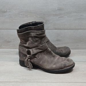 Born Women's Suede Ankle Boots Moto Shoes Sz 8.5M